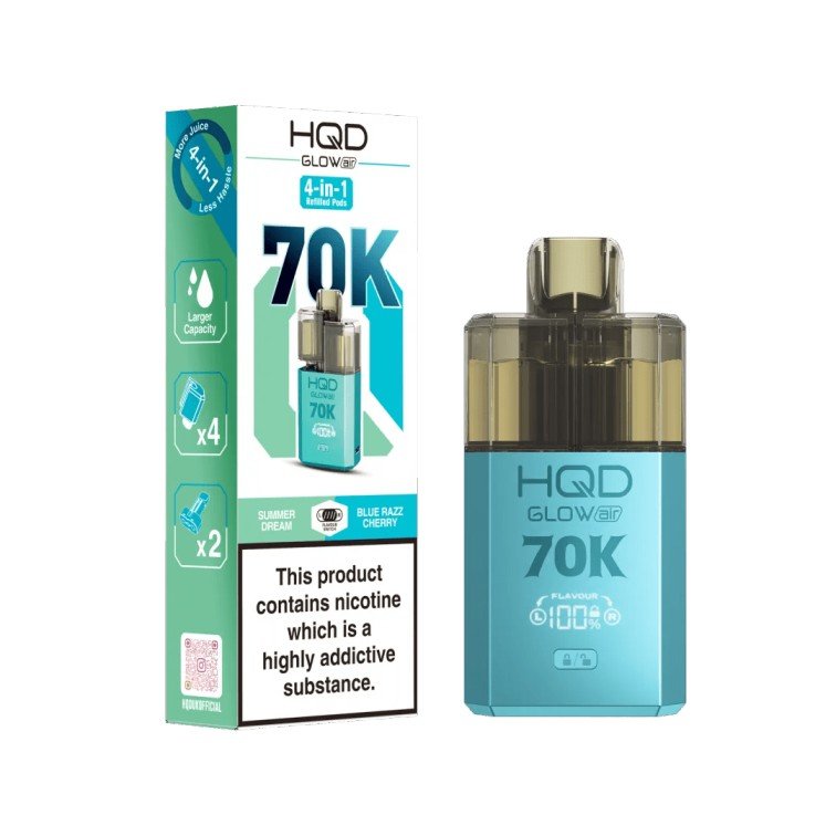HQD Glow Air 70K Puffs Dual Flavor Disposable Vape – Replaceable Pod System 20mg in UAE