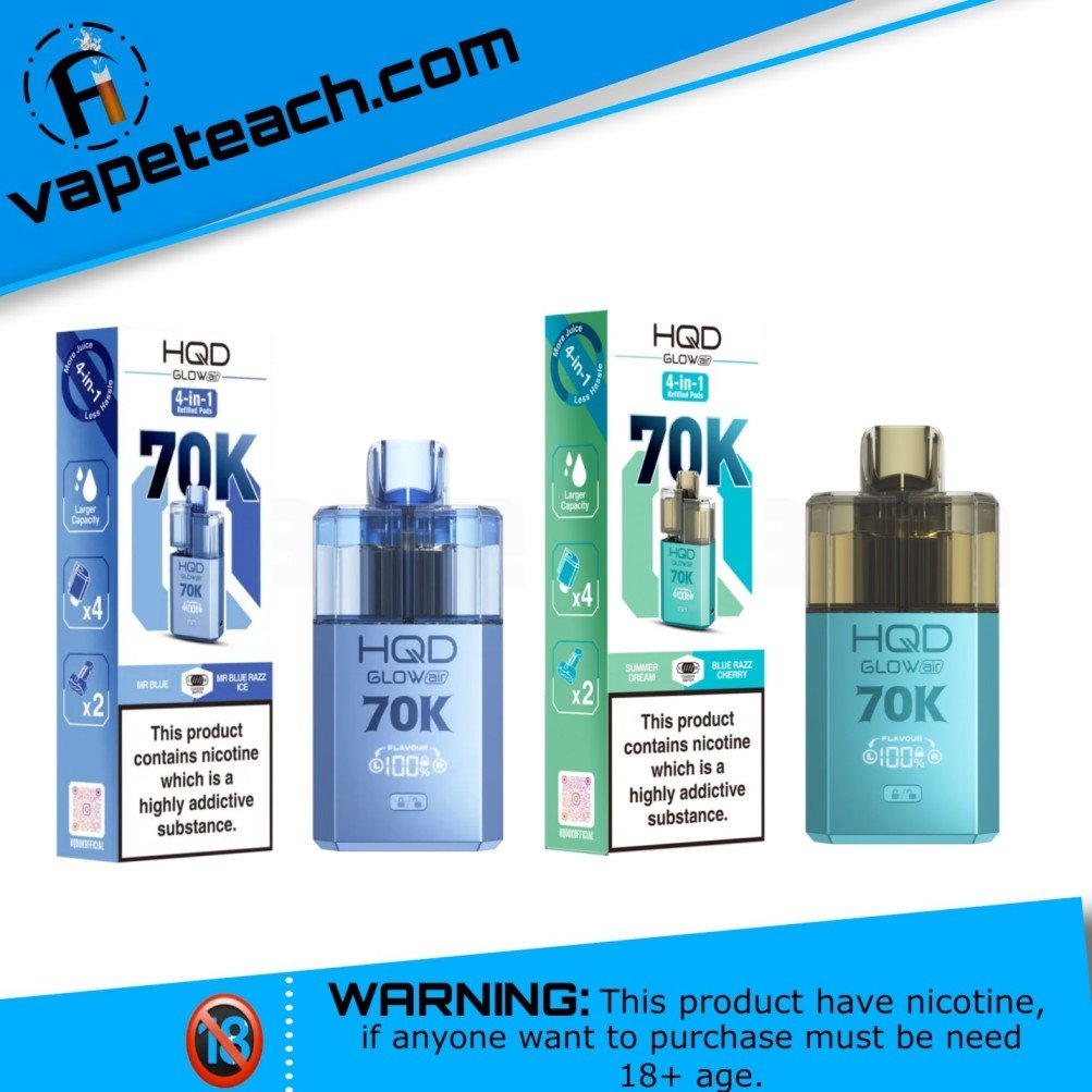 HQD Glow Air 70K Puffs Dual Flavor Disposable Vape – Replaceable Pod System 20mg in UAE