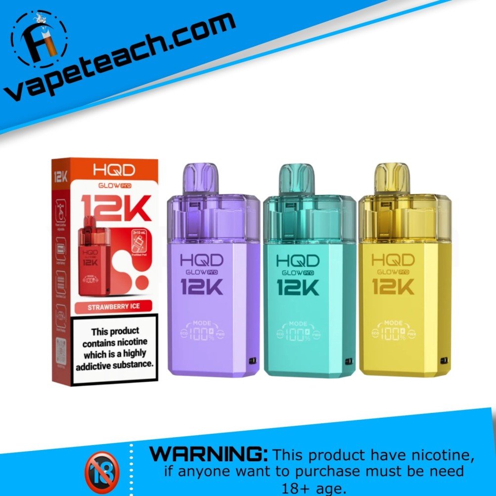 HQD Glow PRO 12K Puffs Disposable Vape (Replaceable Pod System) 20mg in UAE 