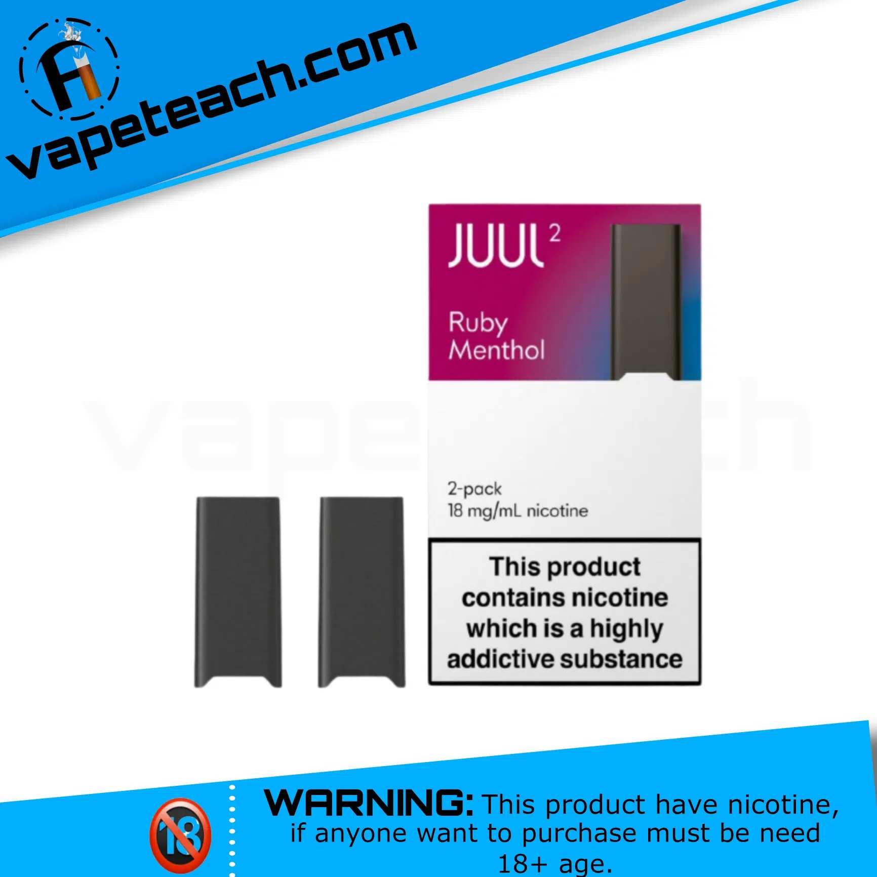Juul 2 Ruby Menthol Pods 18mg Nicotine