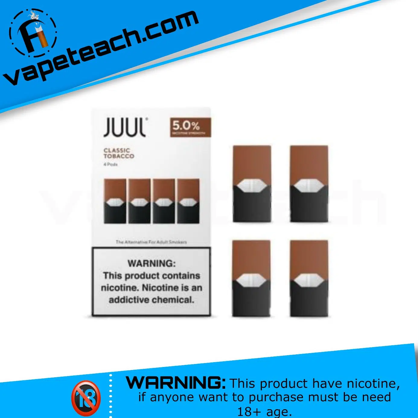 JUUL Classic Tobacco Pods 5%-3% Nicotine