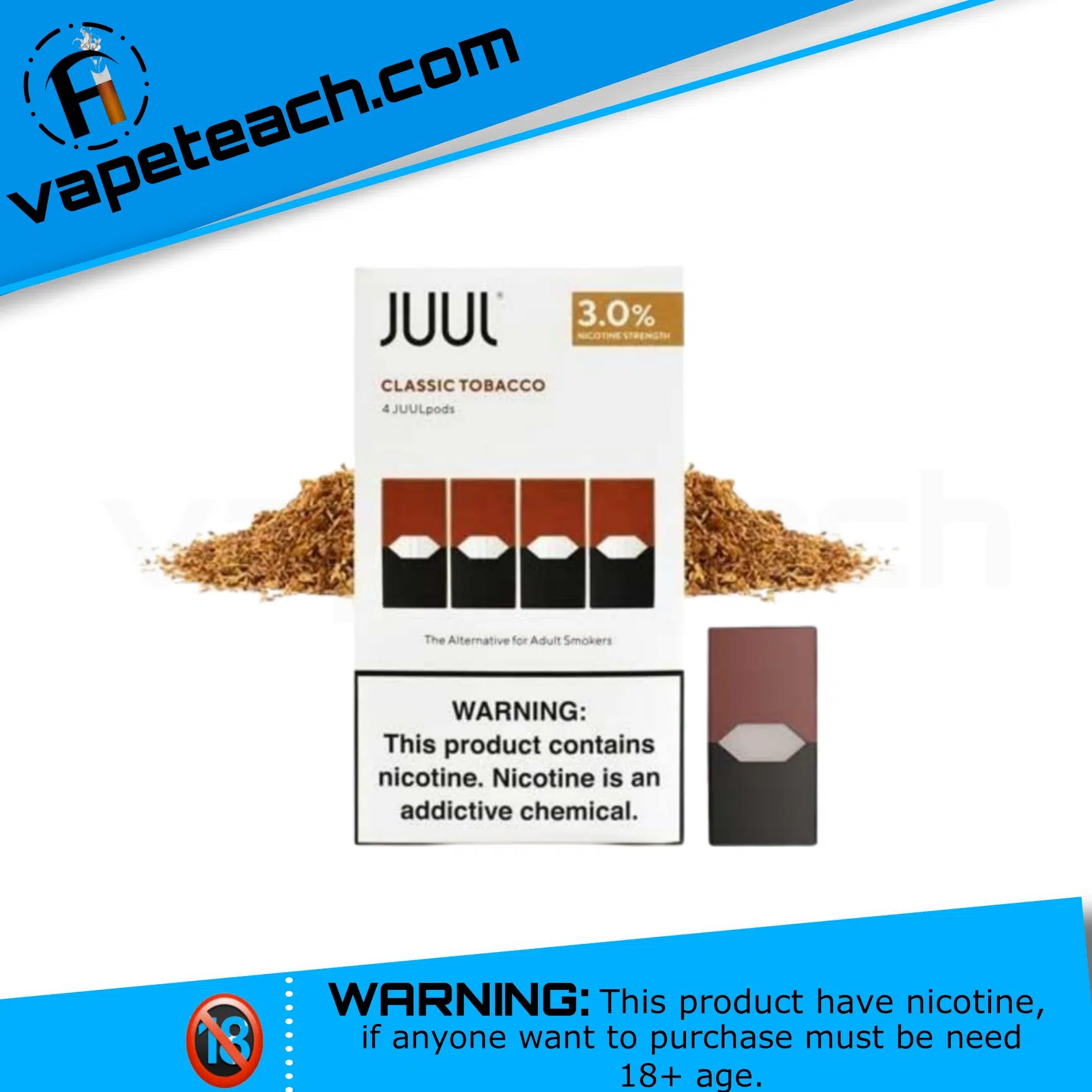 JUUL Classic Tobacco Pods 5%-3% Nicotine