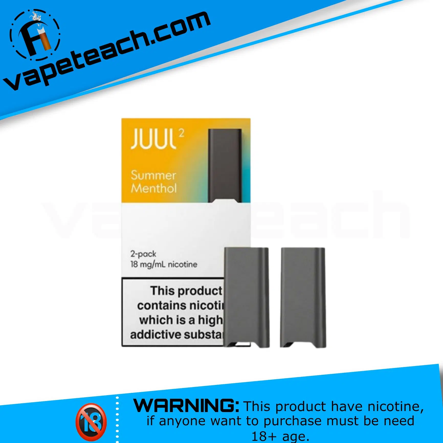 JUUL2 Summer Menthol pods 18mg nicotine
