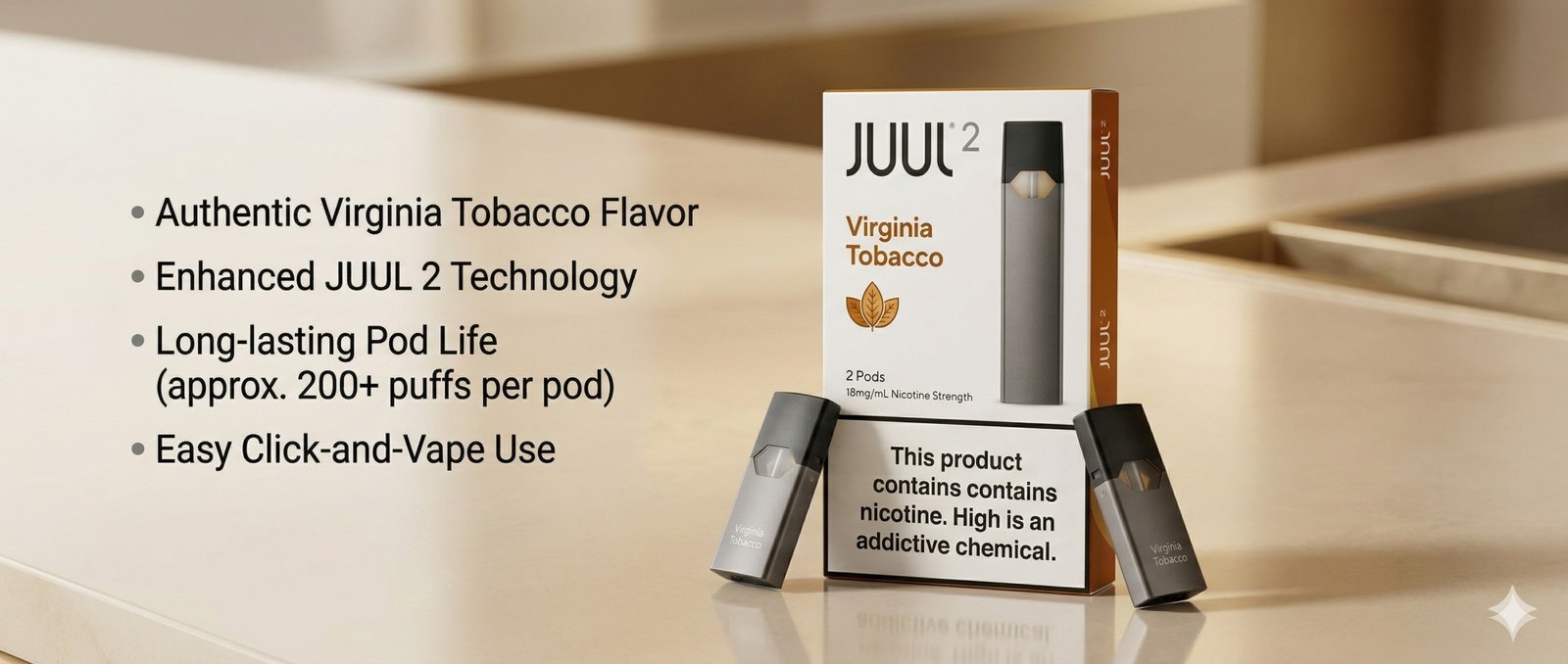 Juul 2 Virginia tobacco pods in Dubai, UAE