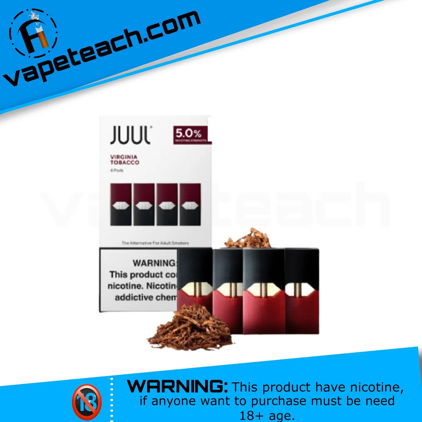 Juul Virginia Tobacco Pods 5% 50mg Nicotine