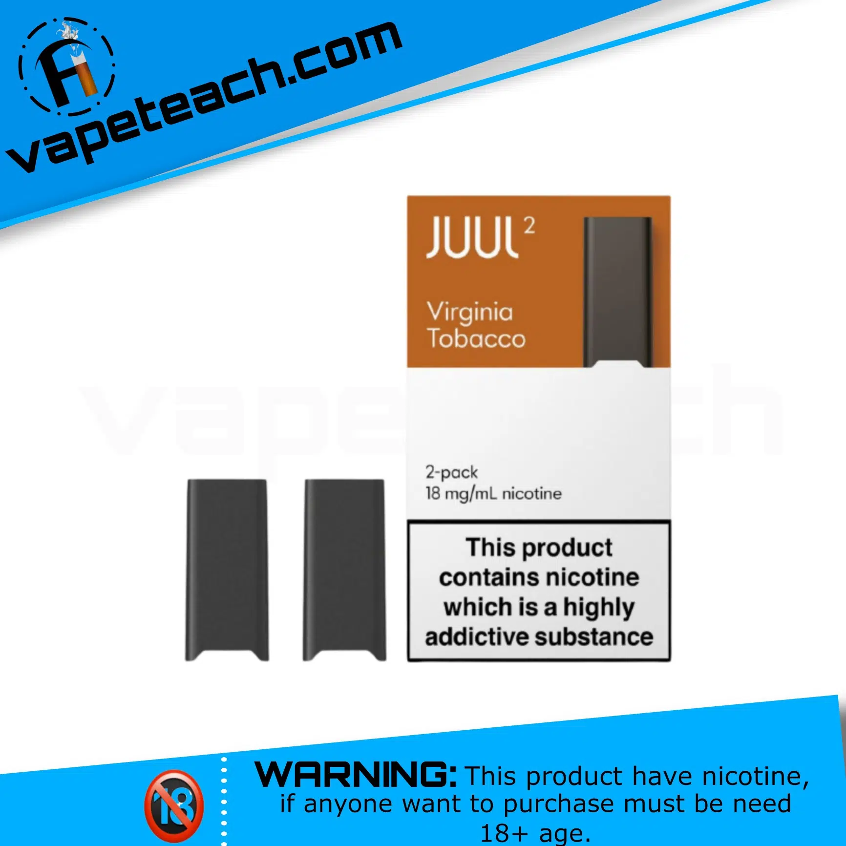 Juul2 Virginia Tobacco Pods 18mg Nicotine