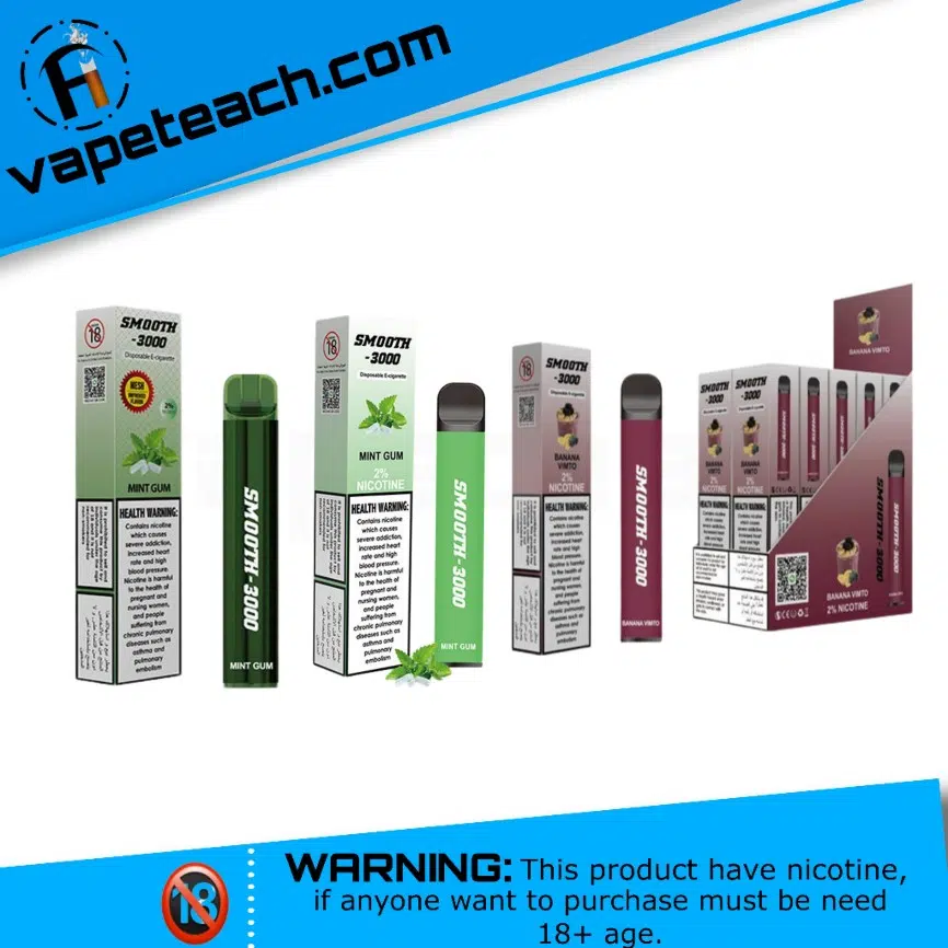 SMOOTH 3000 PUFFS DISPOSABLE VAPE 20MG 2%